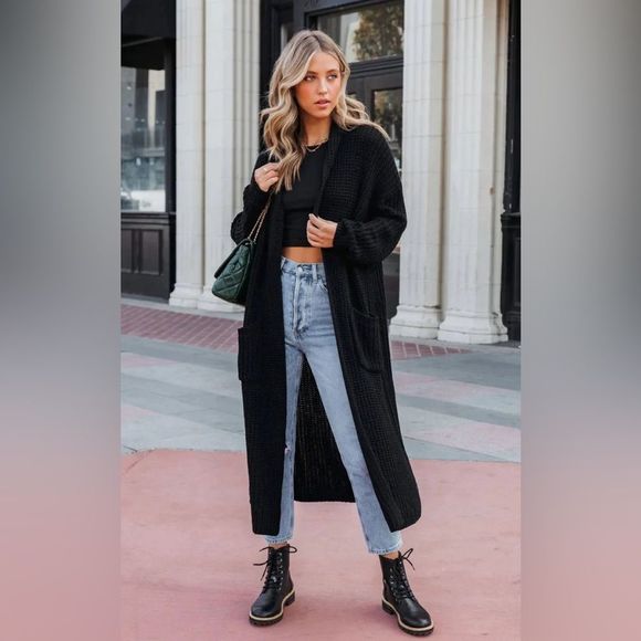 Wild Fable | Chunky Knit Long Cardigan Sweater Size M with Pockets - Picture 1 of 7